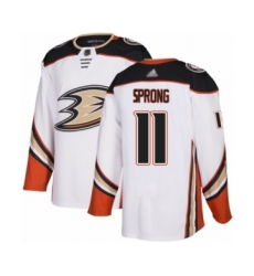 Men's Anaheim Ducks #11 Daniel Sprong Authentic White Away Hockey Jersey