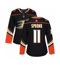 Women's Anaheim Ducks #11 Daniel Sprong Authentic Black Home Hockey Jersey