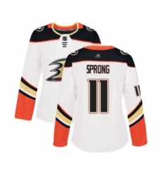 Women's Anaheim Ducks #11 Daniel Sprong Authentic White Away Hockey Jersey