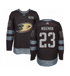 Men's Anaheim Ducks #23 Chris Wideman Authentic Black 1917-2017 100th Anniversary Hockey Jersey