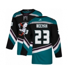 Men's Anaheim Ducks #23 Chris Wideman Authentic Black Teal Alternate Hockey Jersey