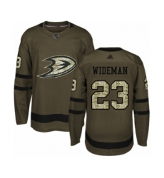 Men's Anaheim Ducks #23 Chris Wideman Authentic Green Salute to Service Hockey Jersey