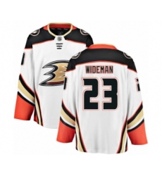 Men's Anaheim Ducks #23 Chris Wideman Authentic White Away Fanatics Branded Breakaway Hockey Jersey