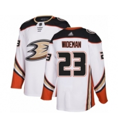 Men's Anaheim Ducks #23 Chris Wideman Authentic White Away Hockey Jersey