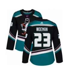 Women's Anaheim Ducks #23 Chris Wideman Authentic Black Teal Alternate Hockey Jersey