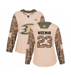 Women's Anaheim Ducks #23 Chris Wideman Authentic Camo Veterans Day Practice Hockey Jersey