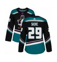 Women's Anaheim Ducks #29 Devin Shore Authentic Black Teal Alternate Hockey Jersey