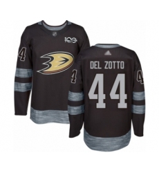 Men's Anaheim Ducks #44 Michael Del Zotto Authentic Black 1917-2017 100th Anniversary Hockey Jersey