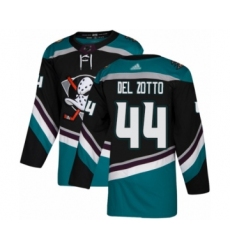 Men's Anaheim Ducks #44 Michael Del Zotto Authentic Black Teal Alternate Hockey Jersey