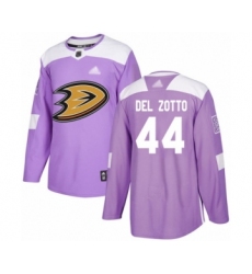 Men's Anaheim Ducks #44 Michael Del Zotto Authentic Purple Fights Cancer Practice Hockey Jersey