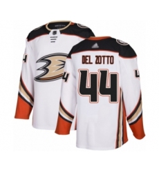 Men's Anaheim Ducks #44 Michael Del Zotto Authentic White Away Hockey Jersey