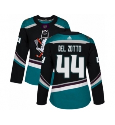 Women's Anaheim Ducks #44 Michael Del Zotto Authentic Black Teal Alternate Hockey Jersey