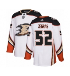 Men's Anaheim Ducks #52 Trevor Zegras Authentic White Away Hockey Jersey