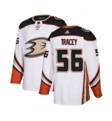 Men's Anaheim Ducks #56 Brayden Tracey Authentic White Away Hockey Jersey