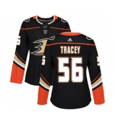 Women's Anaheim Ducks #56 Brayden Tracey Authentic Black Home Hockey Jersey