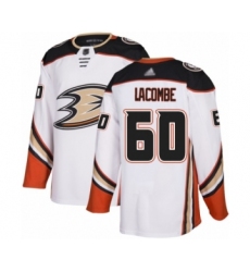 Youth Anaheim Ducks #60 Jackson Lacombe Authentic White Away Hockey Jersey