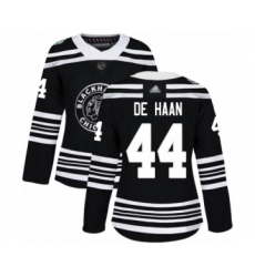 Women's Chicago Blackhawks #44 Calvin De Haan Authentic Black 2019 Winter Classic Hockey Jersey