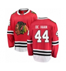 Youth Chicago Blackhawks #44 Calvin De Haan Authentic Red Home Fanatics Branded Breakaway Hockey Jersey