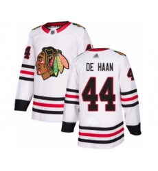 Youth Chicago Blackhawks #44 Calvin De Haan Authentic White Away Hockey Jersey