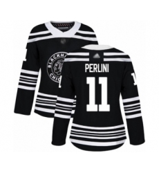 Women's Chicago Blackhawks #11 Brendan Perlini Authentic Black Alternate Hockey Jersey