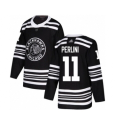 Youth Chicago Blackhawks #11 Brendan Perlini Authentic Black Alternate Hockey Jersey