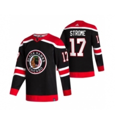 Men's Chicago Blackhawks #17 Dylan Strome Black 2020-21 Reverse Retro Alternate Hockey Jersey