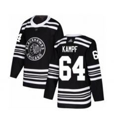 Men's Chicago Blackhawks #64 David Kampf Authentic Black Alternate Hockey Jersey