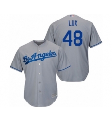 Youth Los Angeles Dodgers #48 Gavin Lux Authentic Grey Road Cool Base Baseball Player Jersey
