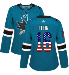 Women's Reebok San Jose Sharks #16 Eric Fehr Authentic Black Third NHL Jersey