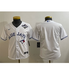 Youth Toronto Blue Jays Blank White 2025 World Series Cool Base Stitched Baseball Jersey