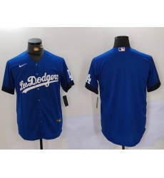 Men's Los Angeles Dodgers Blank Blue City Connect Cool Base Stitched Baseball Jersey