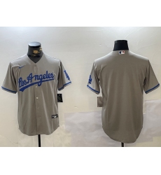 Men's Los Angeles Dodgers Blank Grey With los Cool Base Stitched Jersey