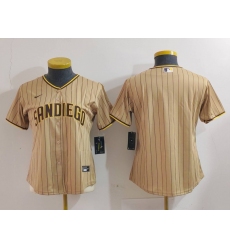 Women's San Diego Padres Blank Tan NEW 2023 Cool Base Stitched Jersey