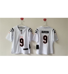 Women's Cincinnati Bengals #9 Joe Burrow White Vapor Football Stitched Jersey(Run Small)