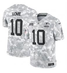 Men's Green Bay Packers #10 Jordan Love 2024 Arctic Camo Salute To Service Limited Stitched Football Jersey