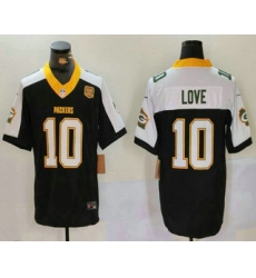 Men's Green Bay Packers #10 Jordan Love Black 2024 FUSE 13 Time World Champions Vapor Limited Stitched Jersey