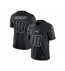 Men's Los Angeles Chargers #10 Justin Herbert Black Reflective Limited Stitched Football Jersey