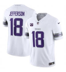 Men's Minnesota Vikings #18 Justin Jefferson White 2024 F.U.S.E. With 2-Star C Winter Warrior Limited Stitched Jersey