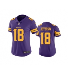 Women's Minnesota Vikings #18 Justin Jefferson Purple Limited Rush Stitched NFL Jersey Women's Minnesota Vikings #18 Justin Jefferson Purple Limited Rush Stitched NFL Jersey