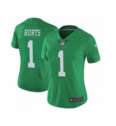 Women Philadelphia Eagles #1 Jalen Hurts Limited Green Vapor Untouchable NFL Nike Jersey