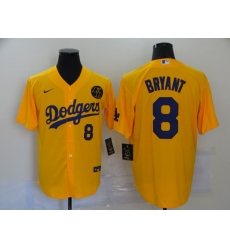 Men's Nike Los Angeles Dodgers #8 Kobe Bryant yellow Jersey