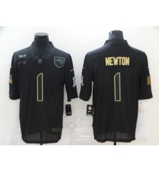 Men's New England Patriots #1 Cam Newton Black Nike 2020 Salute To Service Limited Jersey