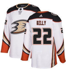 Men's Adidas Anaheim Ducks #22 Chris Kelly Authentic White Away NHL Jersey