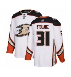 Men's Anaheim Ducks #31 Anthony Stolarz Authentic White Away Hockey Jersey