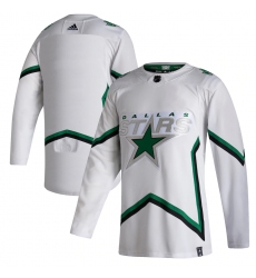 Men's Dallas Stars adidas Blank White 2020-21 Reverse Retro Authentic Jersey