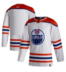 Men's Edmonton Oilers adidas Blank White 2020-21 Reverse Retro Authentic Jersey