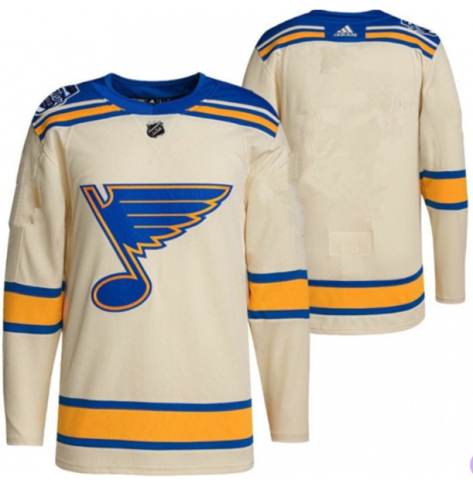 Men's St. Louis Blues Cream Blank Winter Classic Stitched Jersey