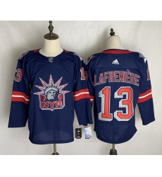 Men's New York Rangers #13 Alexis Lafreniere Blue Home Replica Player Jersey