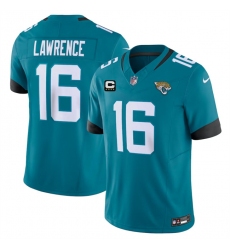 Men's Jacksonville Jaguars #16 Trevor Lawrence Teal With 4-Star C Vapor Untouchable Limited Stitched Jersey