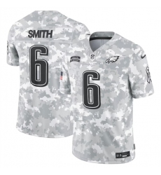 Men's Philadelphia Eagles #6 DeVonta Smith 2024 Arctic Camo Salute To Service Limited Stitched Football Jersey